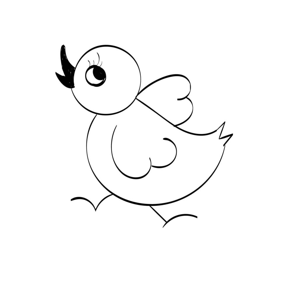 Cute Hand Drawn Bird design for print vector