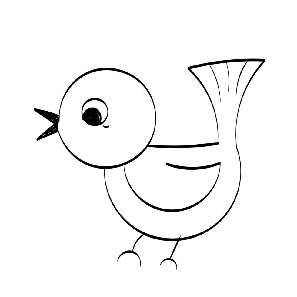 Cute Hand Drawn Bird design for print vector