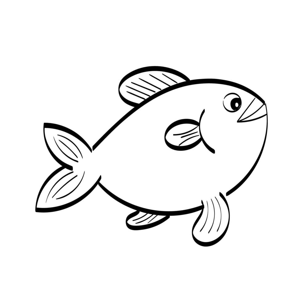 Cute Fish Kids Line Background vector