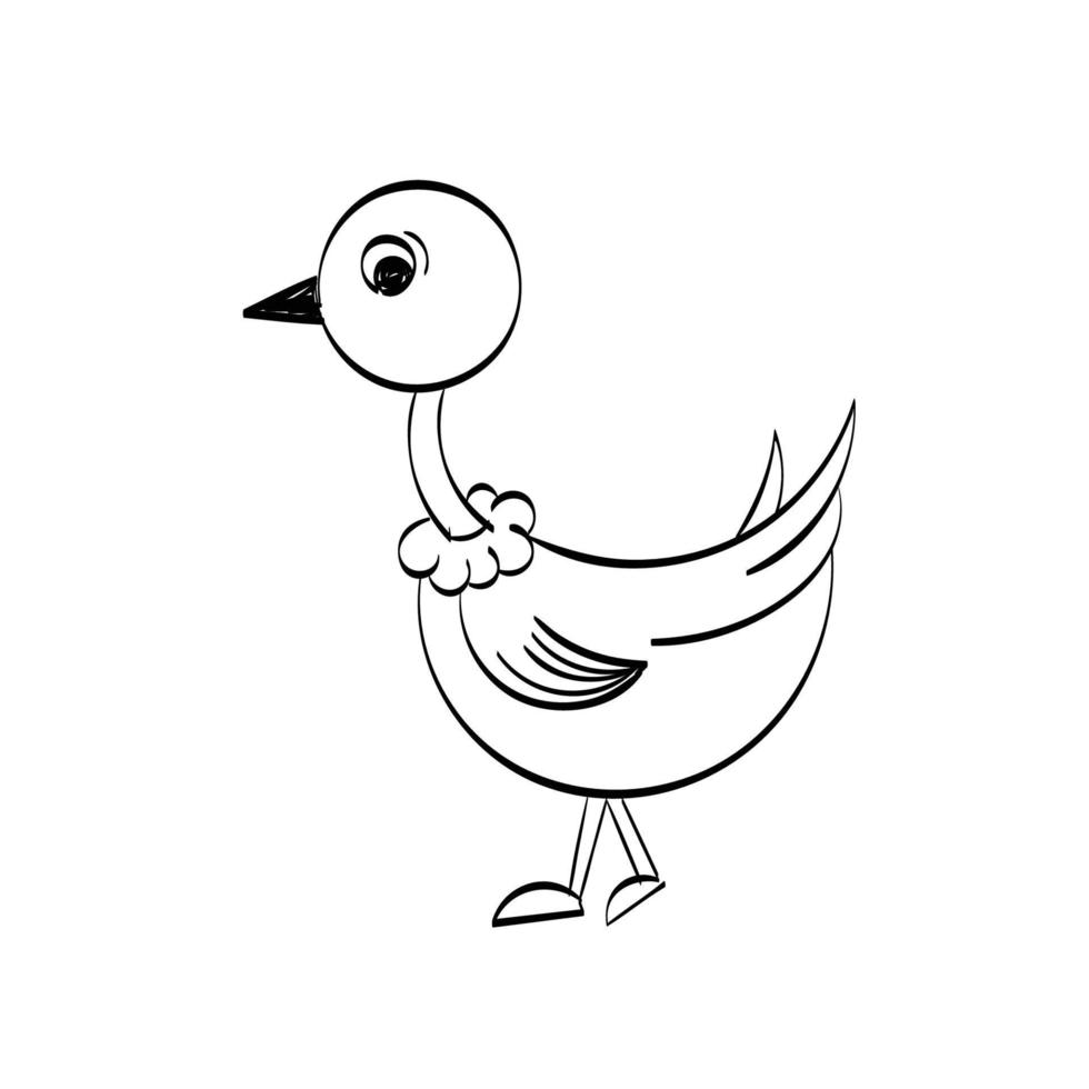 Cute Hand Drawn Bird design for print vector