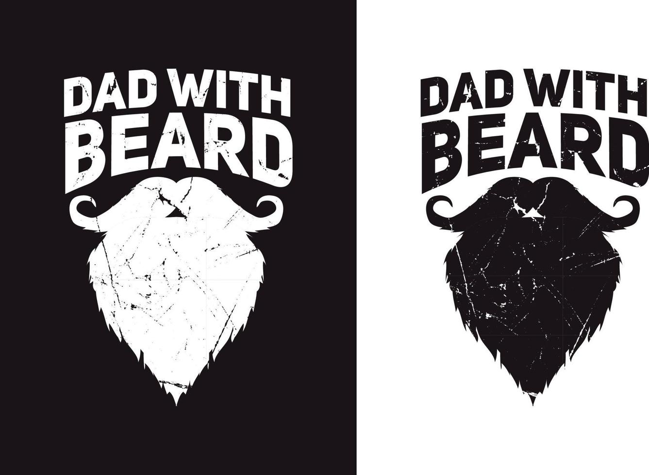 Dad With Beard Vintage T-shirt Design vector