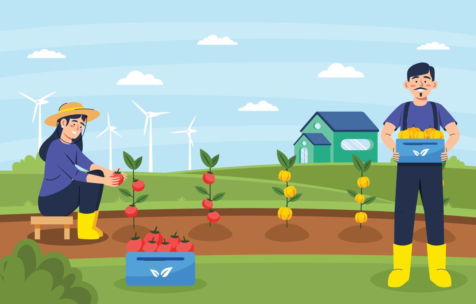 Harvesting Food From Home Concept vector