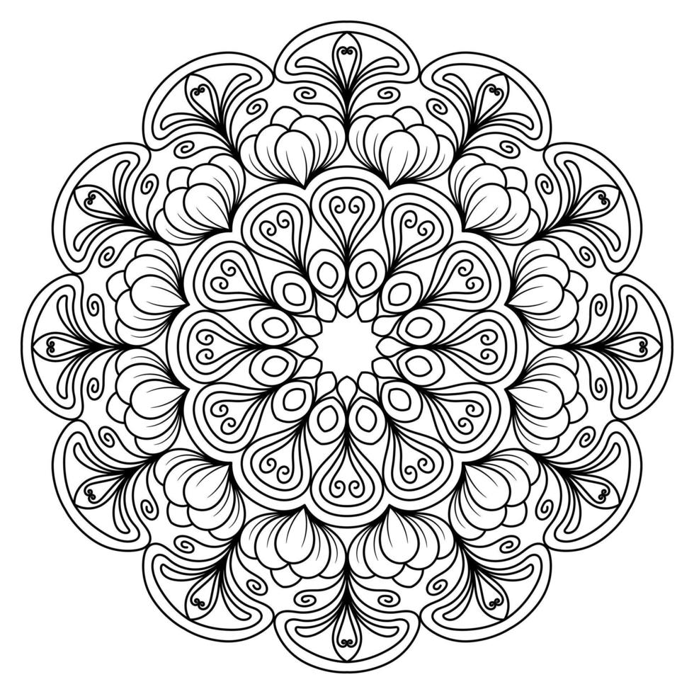 mandala for coloring pages, patterns, beautiful mantras, Islamic backgrounds, wedding cards, decoration templates, and T-Shirt designs vector