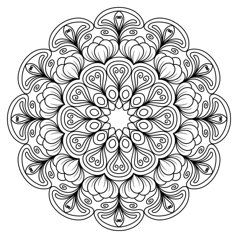 mandala para colorear páginas, patrones, hermosos mantras, fondos islámicos, tarjetas de boda, plantillas de decoración y diseños de camisetas vector