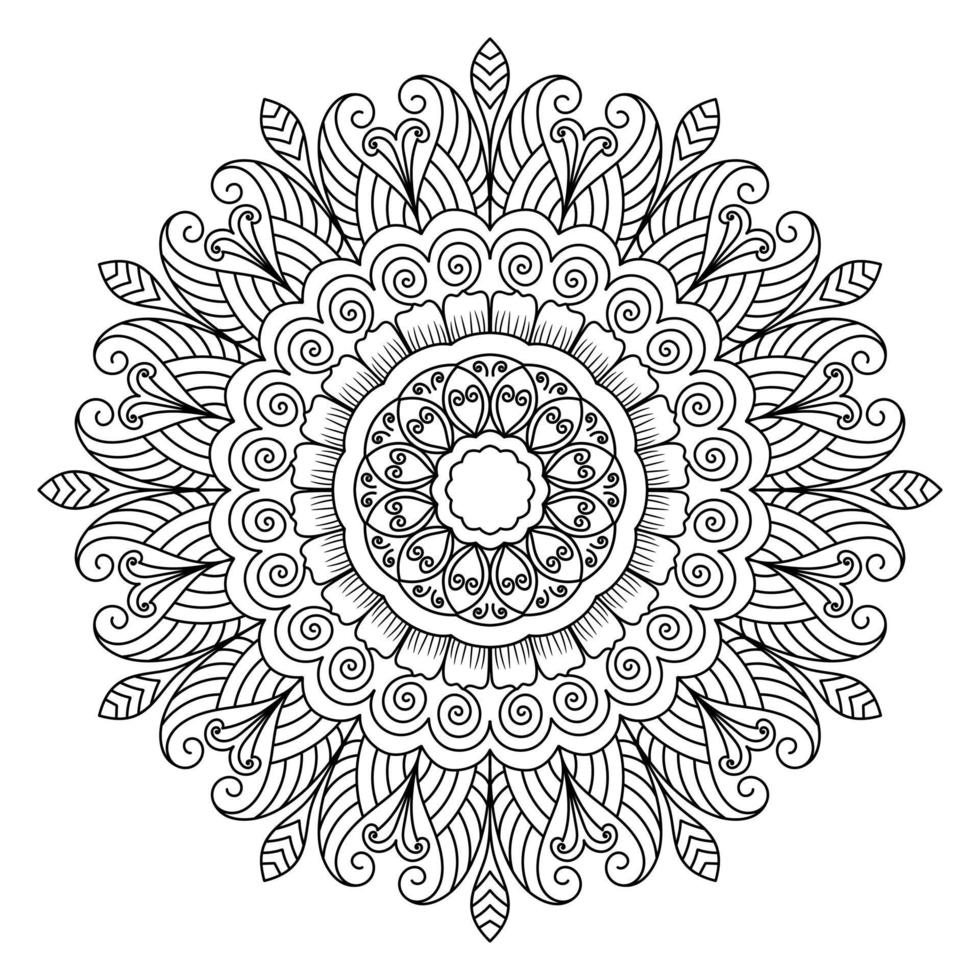 mandala for coloring pages, patterns, beautiful mantras, Islamic backgrounds, wedding cards, decoration templates, and T-Shirt designs vector