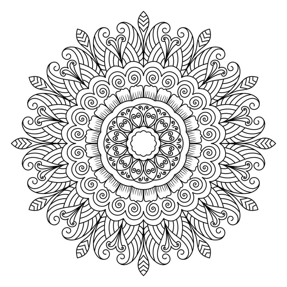 mandala para colorear páginas, patrones, hermosos mantras, fondos islámicos, tarjetas de boda, plantillas de decoración y diseños de camisetas vector