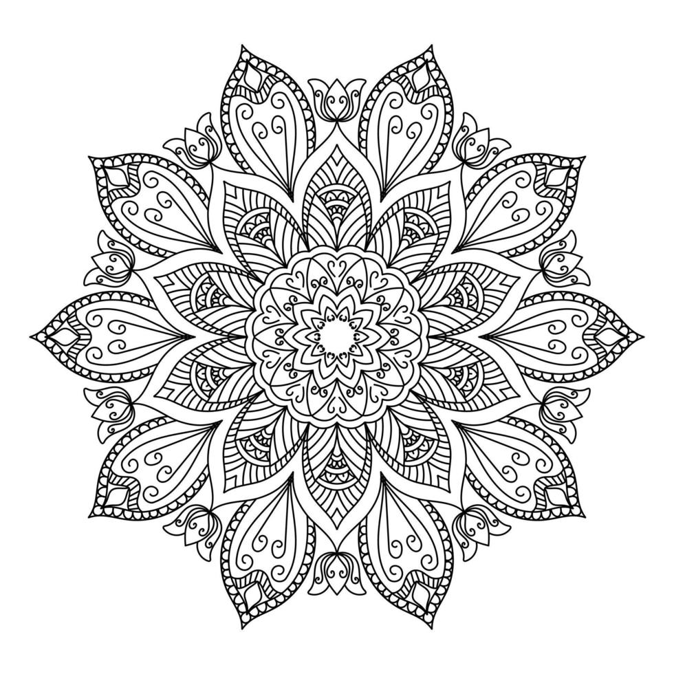 mandala for coloring pages, patterns, beautiful mantras, Islamic backgrounds, wedding cards, decoration templates, and T-Shirt designs vector