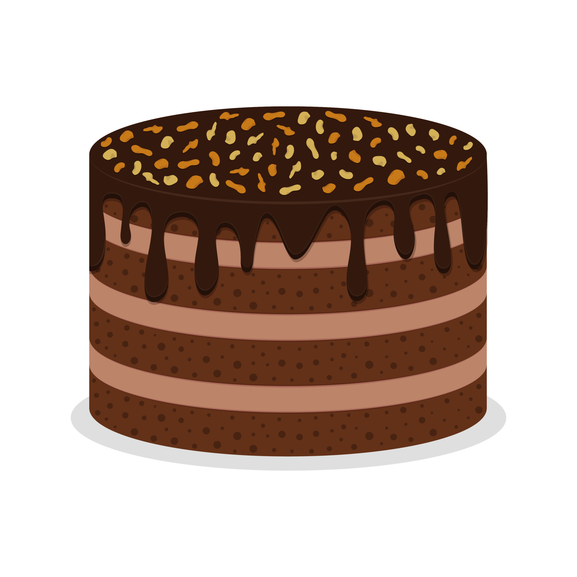 Chocolate cake with nut crumbs illustration 8485292 Vector Art at Vecteezy