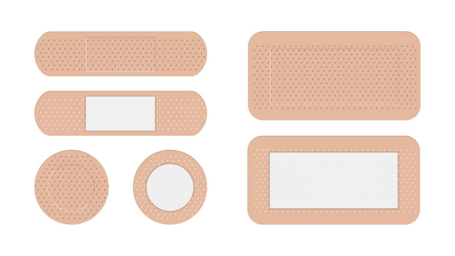 Adhesive plaster of various shapes vector set