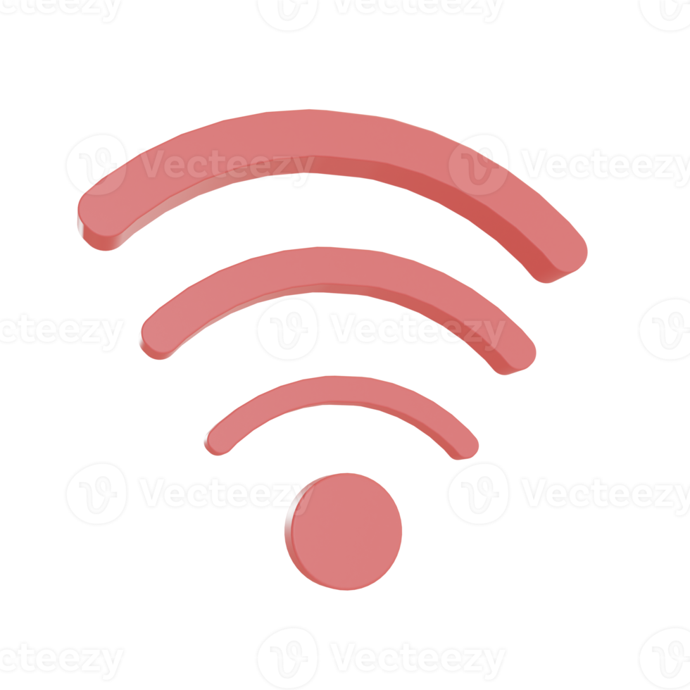 3d ilustración objeto icono wifi se puede utilizar para web, aplicación, gráfico de información, etc. png