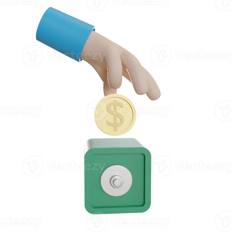 3d Illustration Object icon hand hold coin money Can be used for web, app, info graphic, etc png