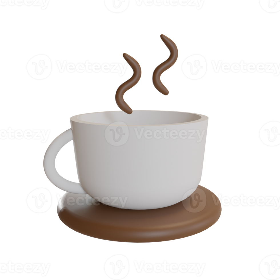 La tazza di caffè dell'icona dell'oggetto dell'illustrazione 3d può essere utilizzata per il web, l'app, la grafica informativa, ecc png