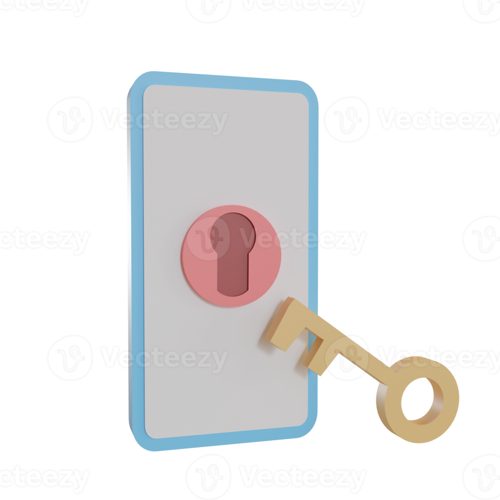 3d Illustration Object icon smart phone security Can be used for web, app, info graphic, etc png