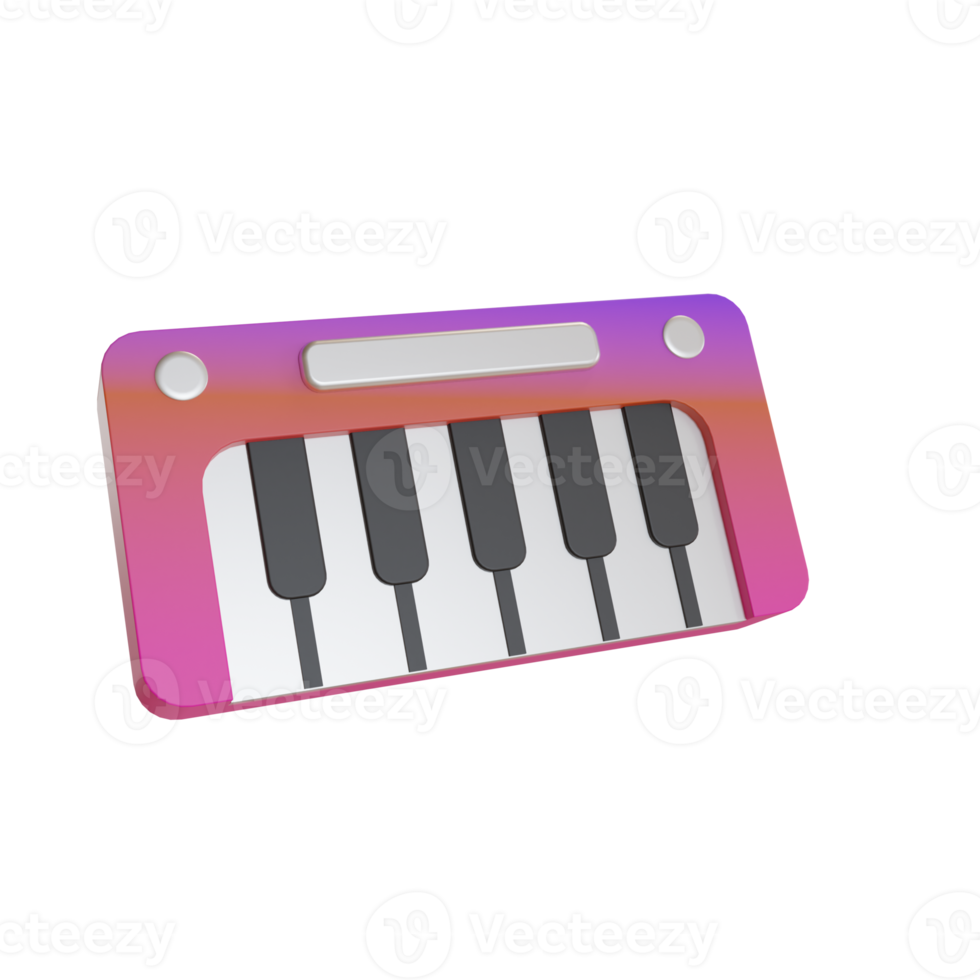 3D-Illustrationsobjektsymbol Piano Electric kann für Web, App, Infografik usw. verwendet werden png