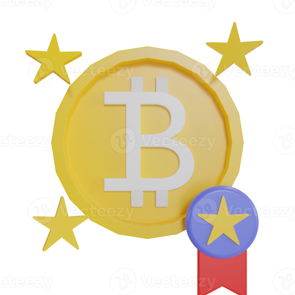 3D Illustration object icon bitcoin png