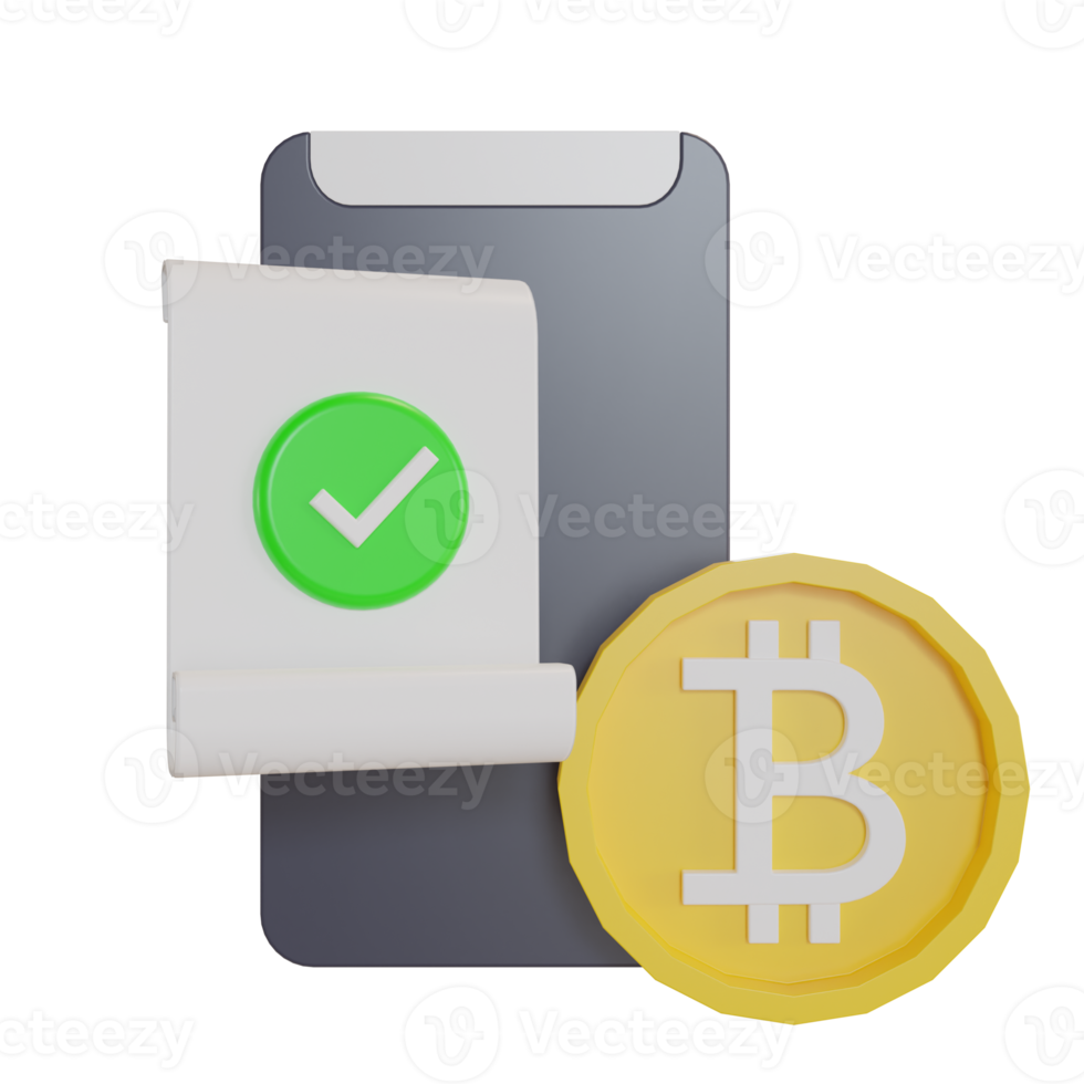 3D Illustration object icon bitcoin png