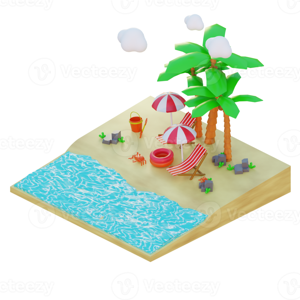 3D illustration object summer png
