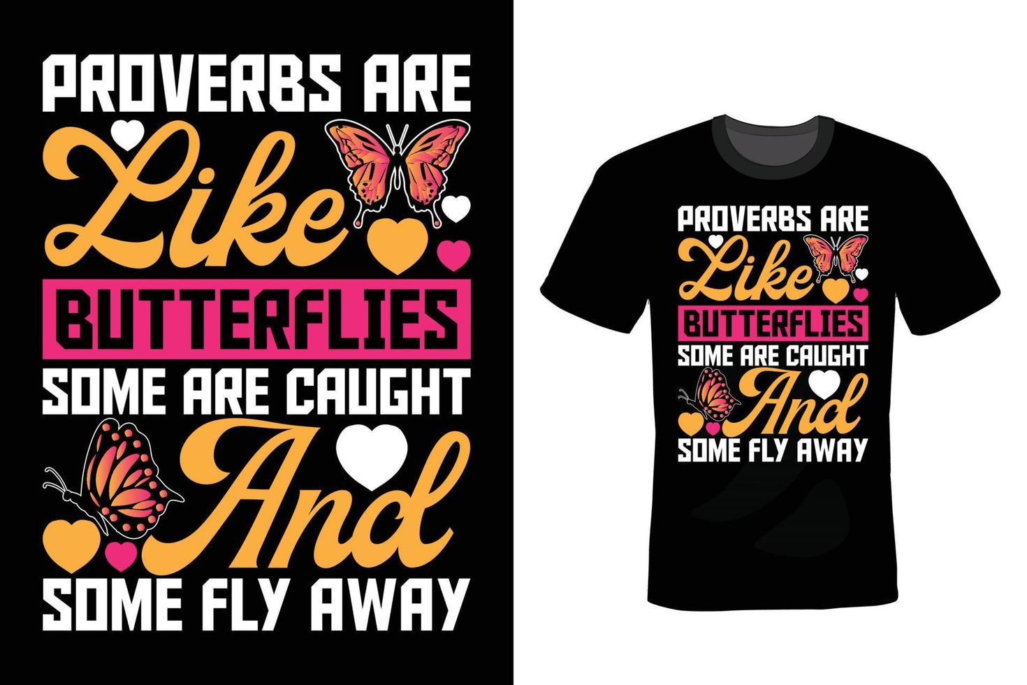 diseño de camiseta de mariposa, vintage, tipografía vector