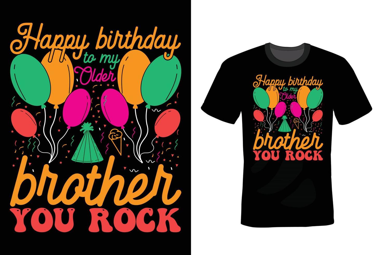 diseño de camiseta con cita de cumpleaños, vintage, tipografía vector