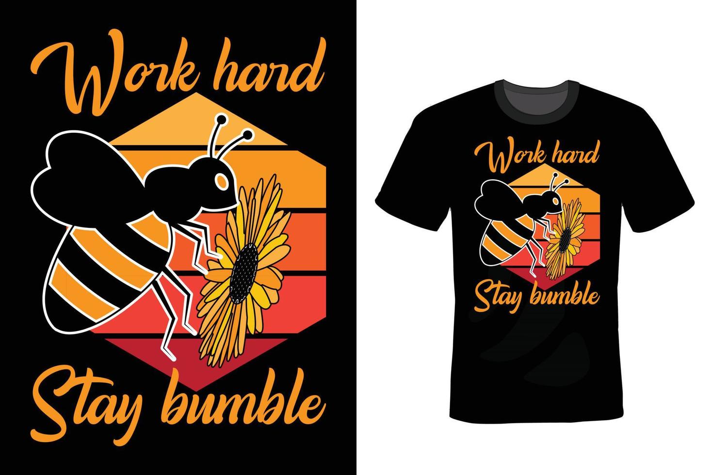 Bee T shirt design, vintage, typography vector
