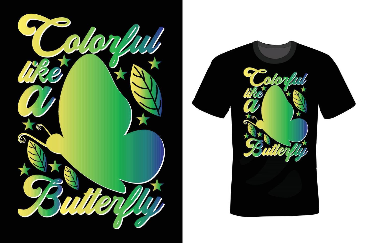 diseño de camiseta de mariposa, vintage, tipografía vector