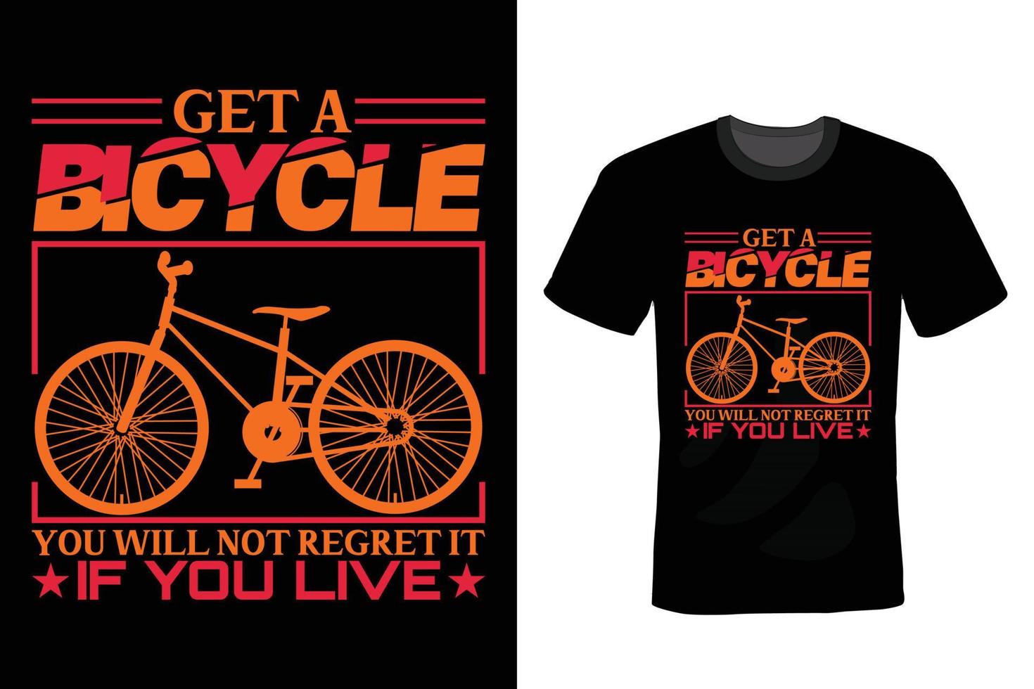 diseño de camiseta de cita de bicicleta, vintage, tipografía vector