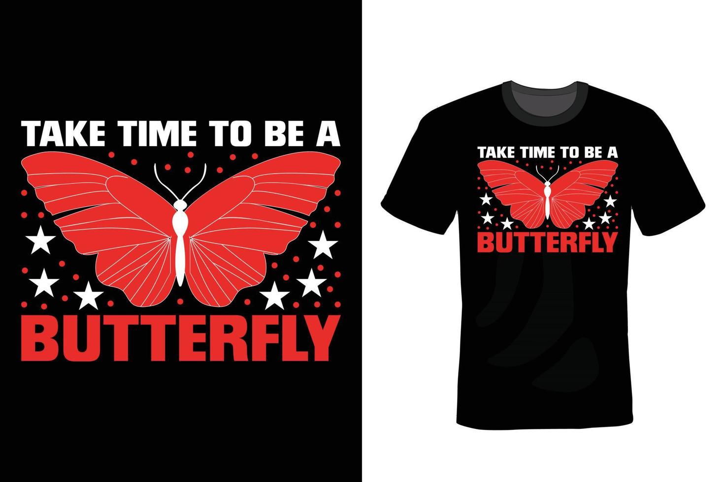 diseño de camiseta de mariposa, vintage, tipografía vector