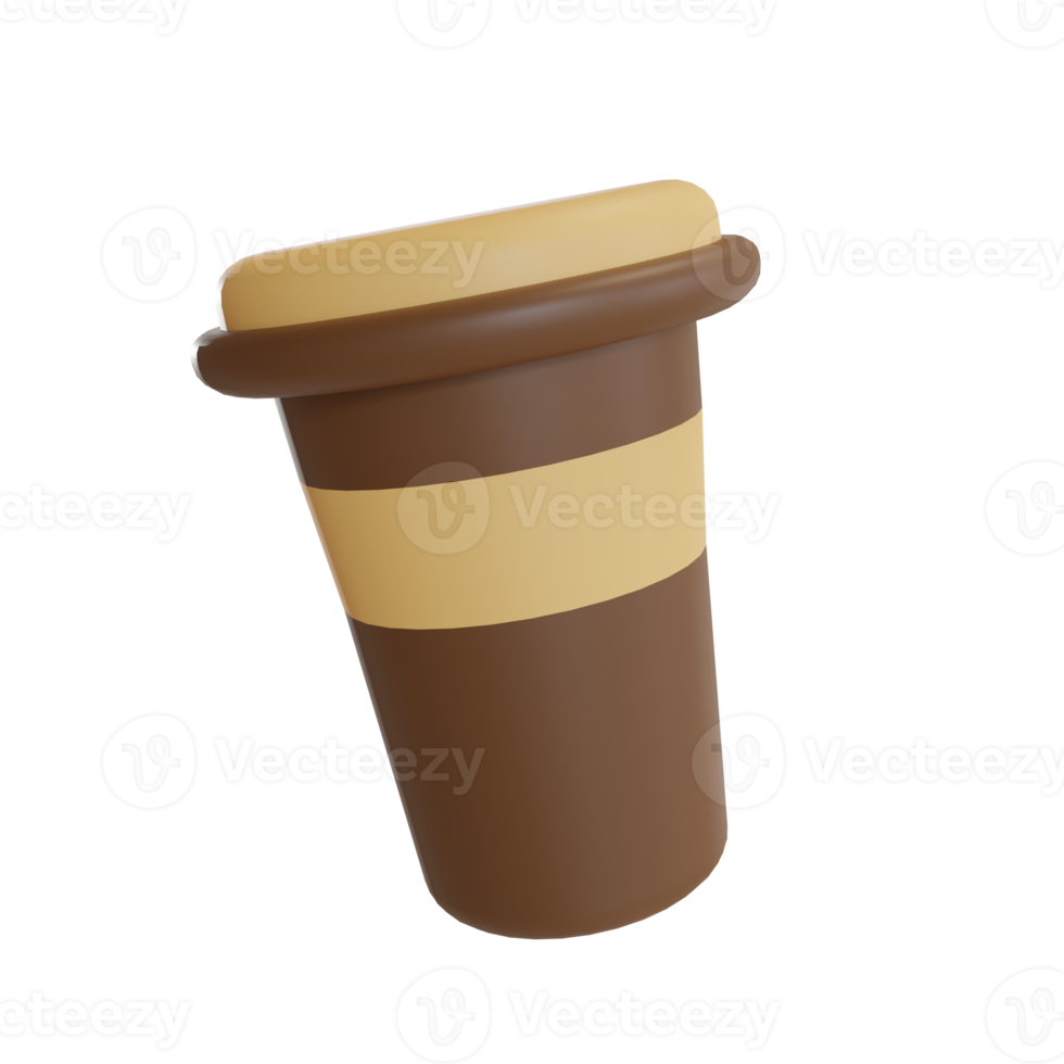 La taza de café con icono de objeto de ilustración 3d se puede utilizar para web, aplicación, gráfico de información, etc. png