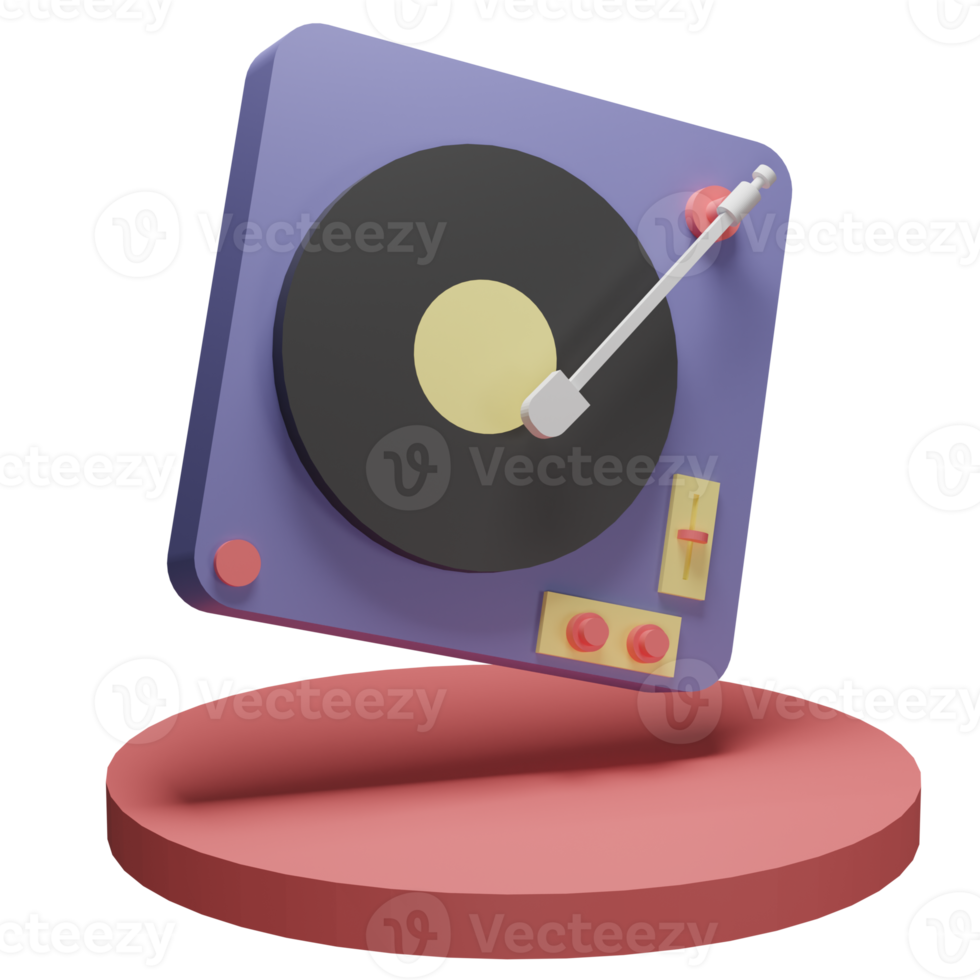 3d Illustration Object icon music retro player Can be used for web, app, info graphic, etc png