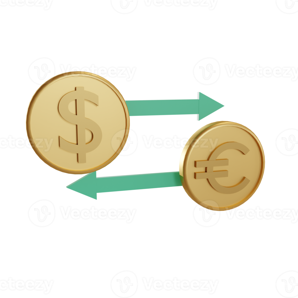 3d Illustration Object icon money change Can be used for web, app, info graphic, etc png
