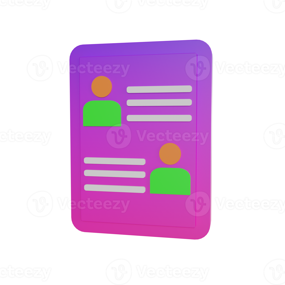 3d Illustration Object icon data document Can be used for web, app, info graphic, etc png