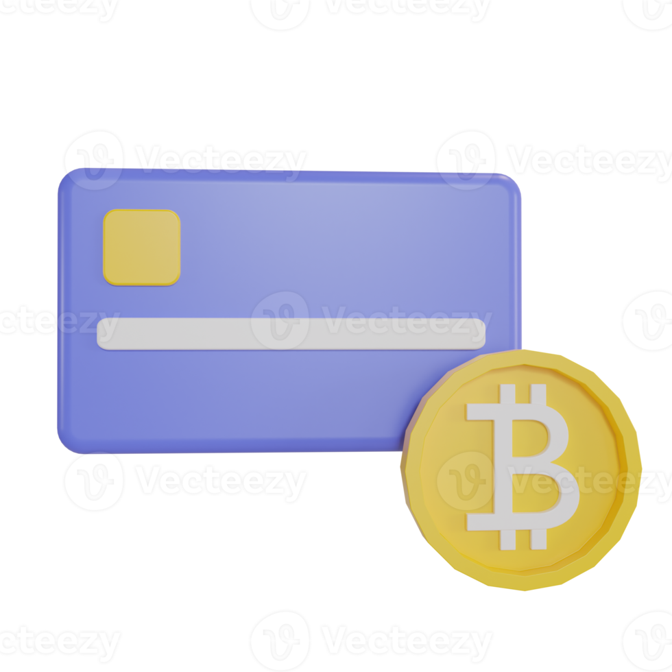 3D Illustration object icon bitcoin png