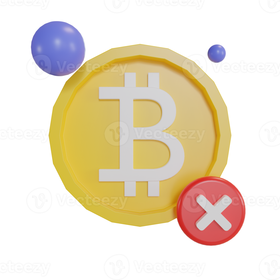 3D Illustration object icon bitcoin png