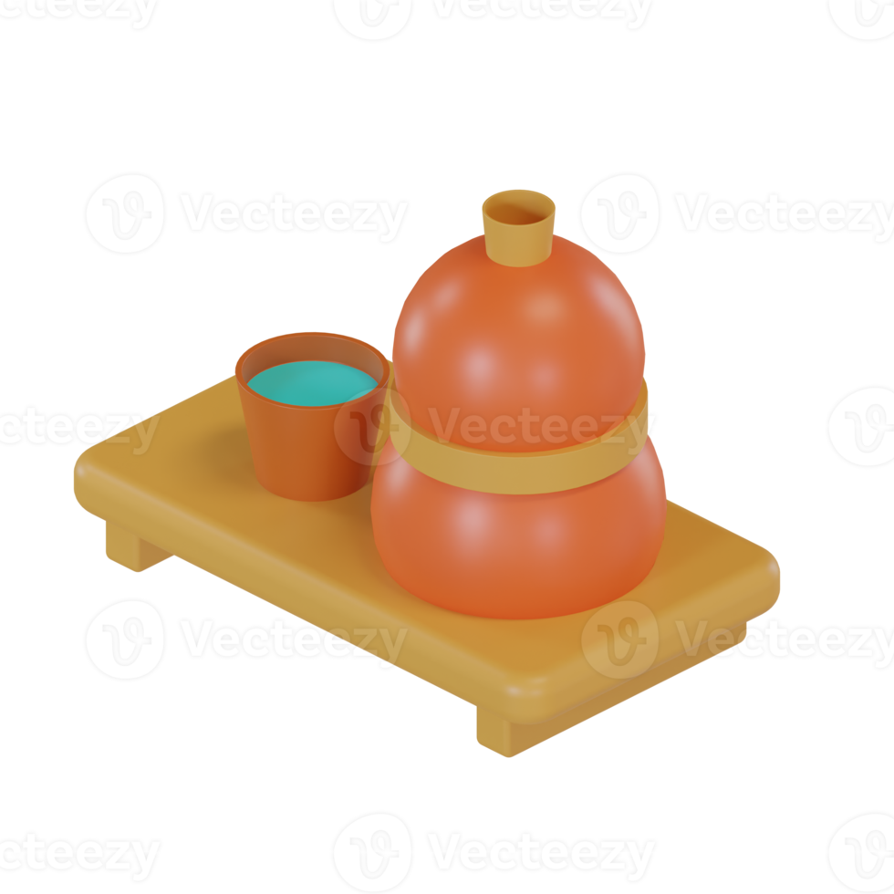 água mineral de ícone de objeto de ilustração 3D png