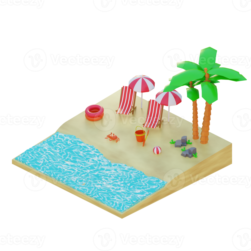 3D illustration object summer png