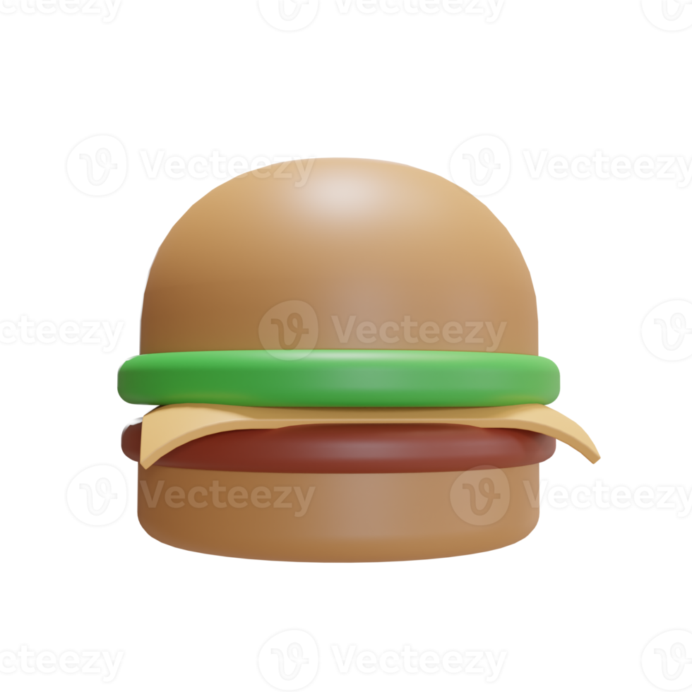 3d illustration objektikon hamburgare kan användas för webb, app, infografik, etc png