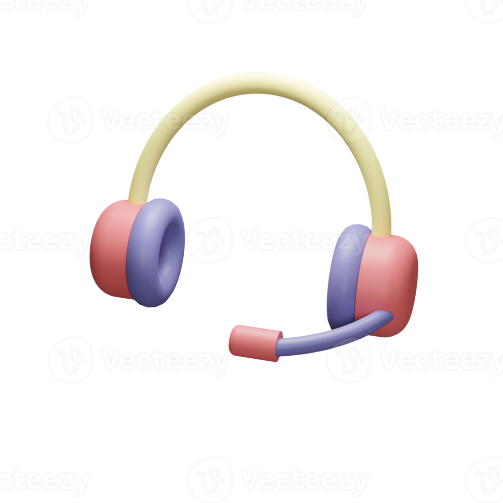 3d Illustration Object icon headset Can be used for web, app, info graphic, etc png