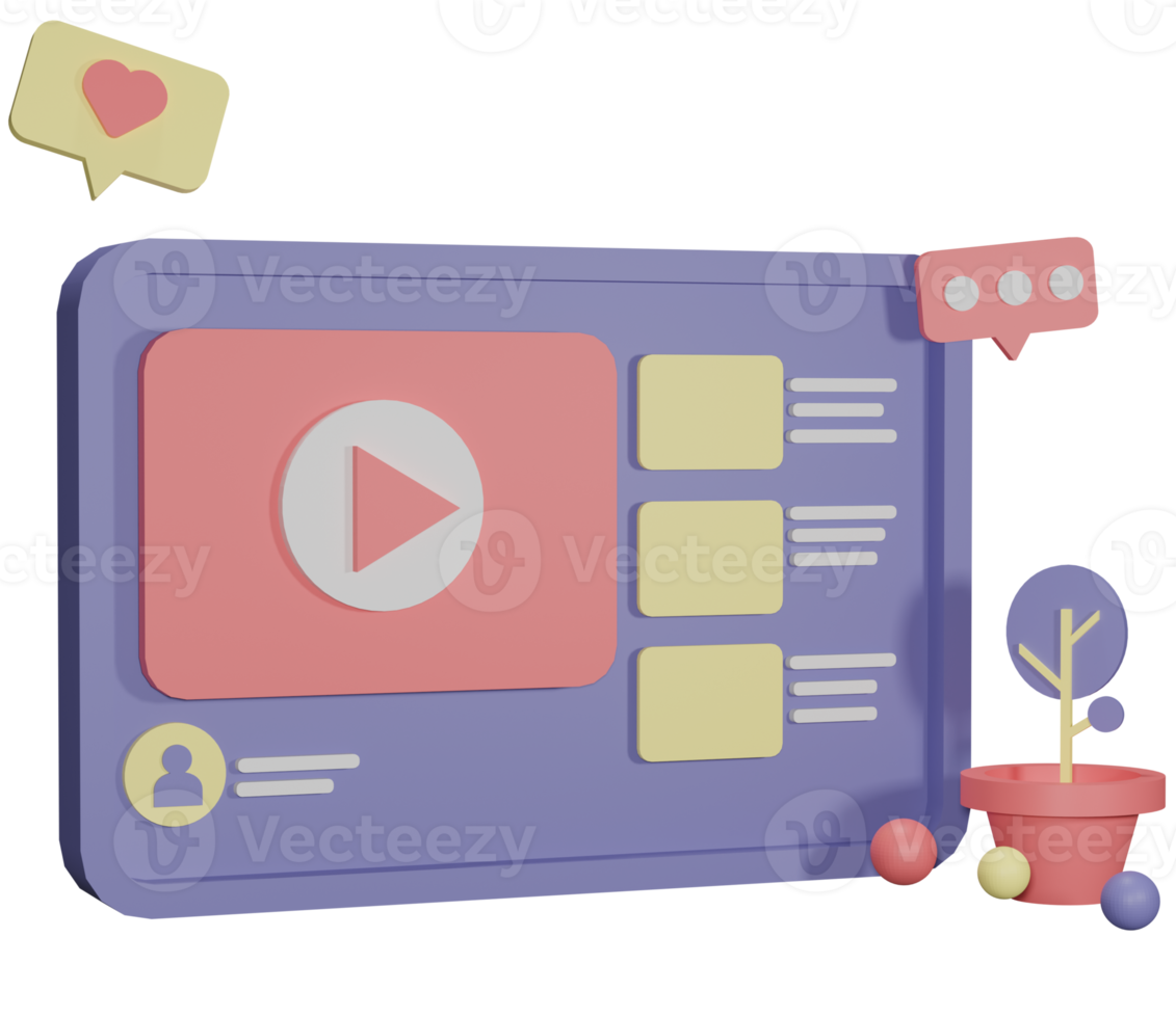 3d Illustration Object social media Can be used for web, app, info graphic, etc png