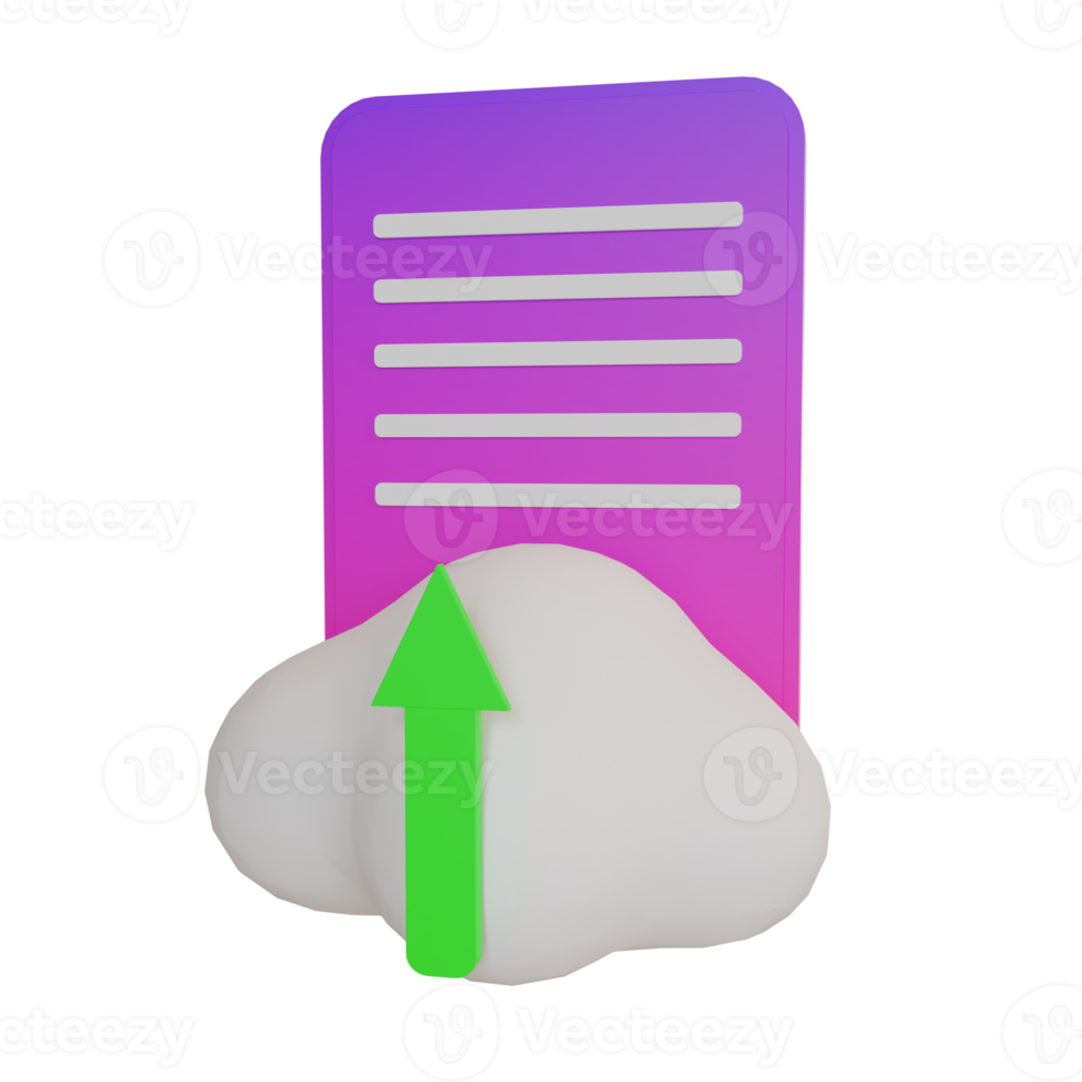 3d Illustration Object icon upload file Can be used for web, app, info graphic, etc png