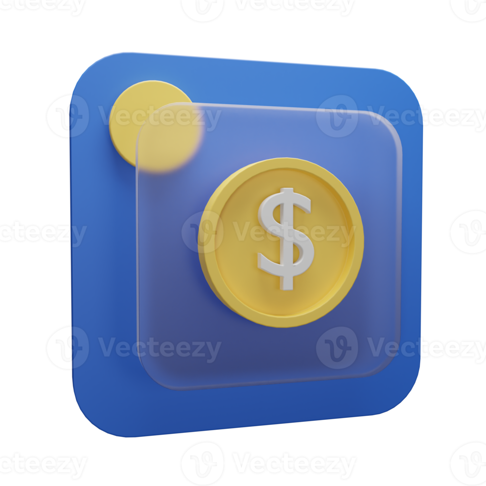 3d Illustration Object Icon money Can be used for web, app, info graphic, etc png