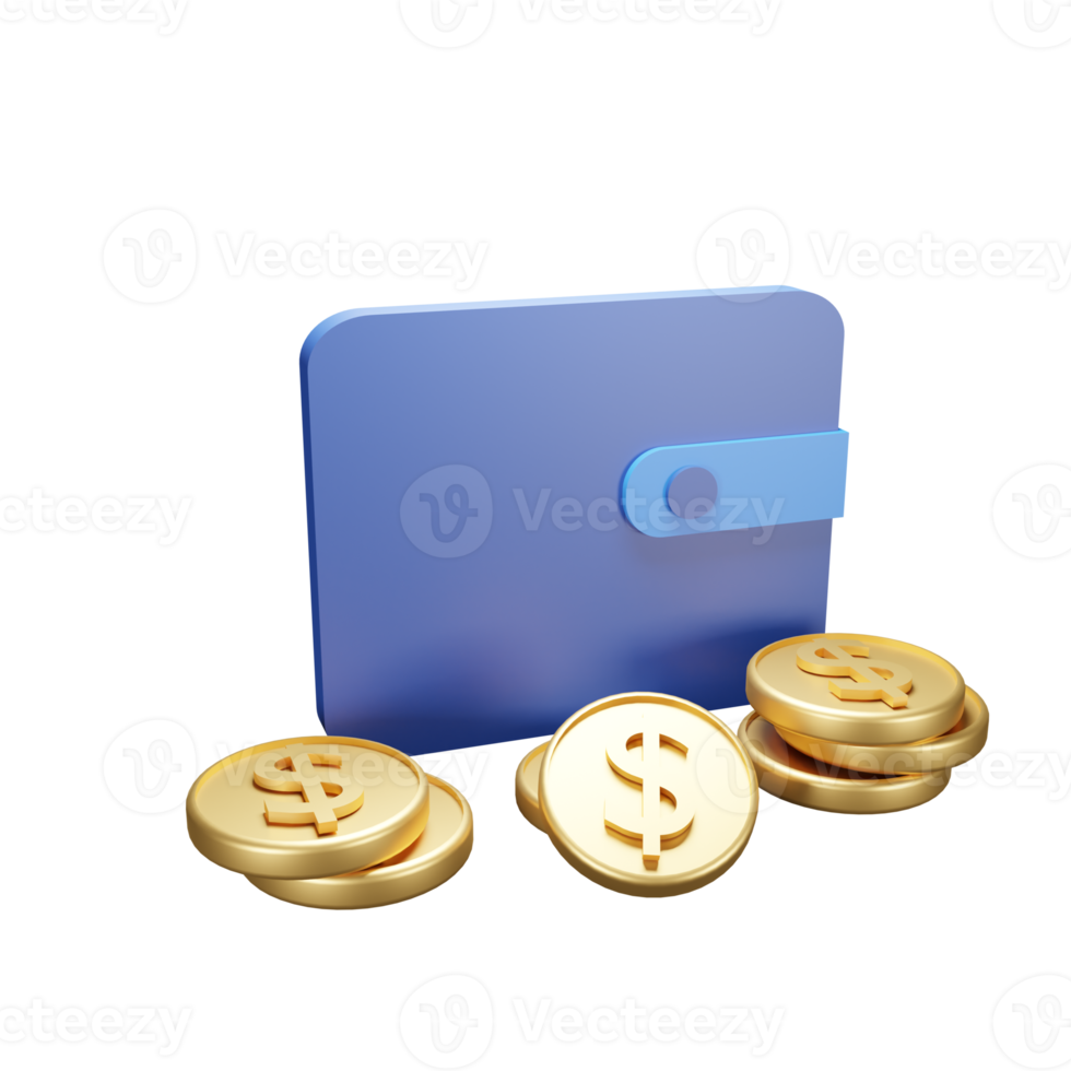 3d Illustration icon wallet can be used app, web, info graphic ,etc png