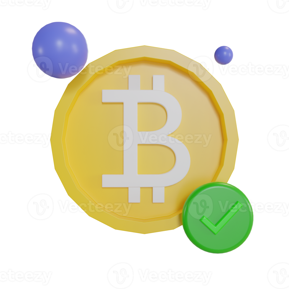 3D Illustration object icon bitcoin png