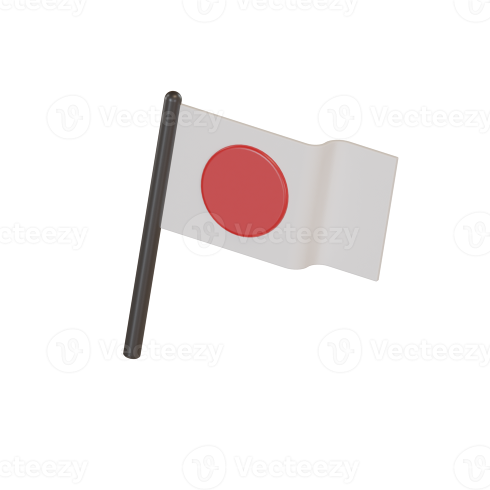 3D-Illustration Objektsymbol japanische Flagge png