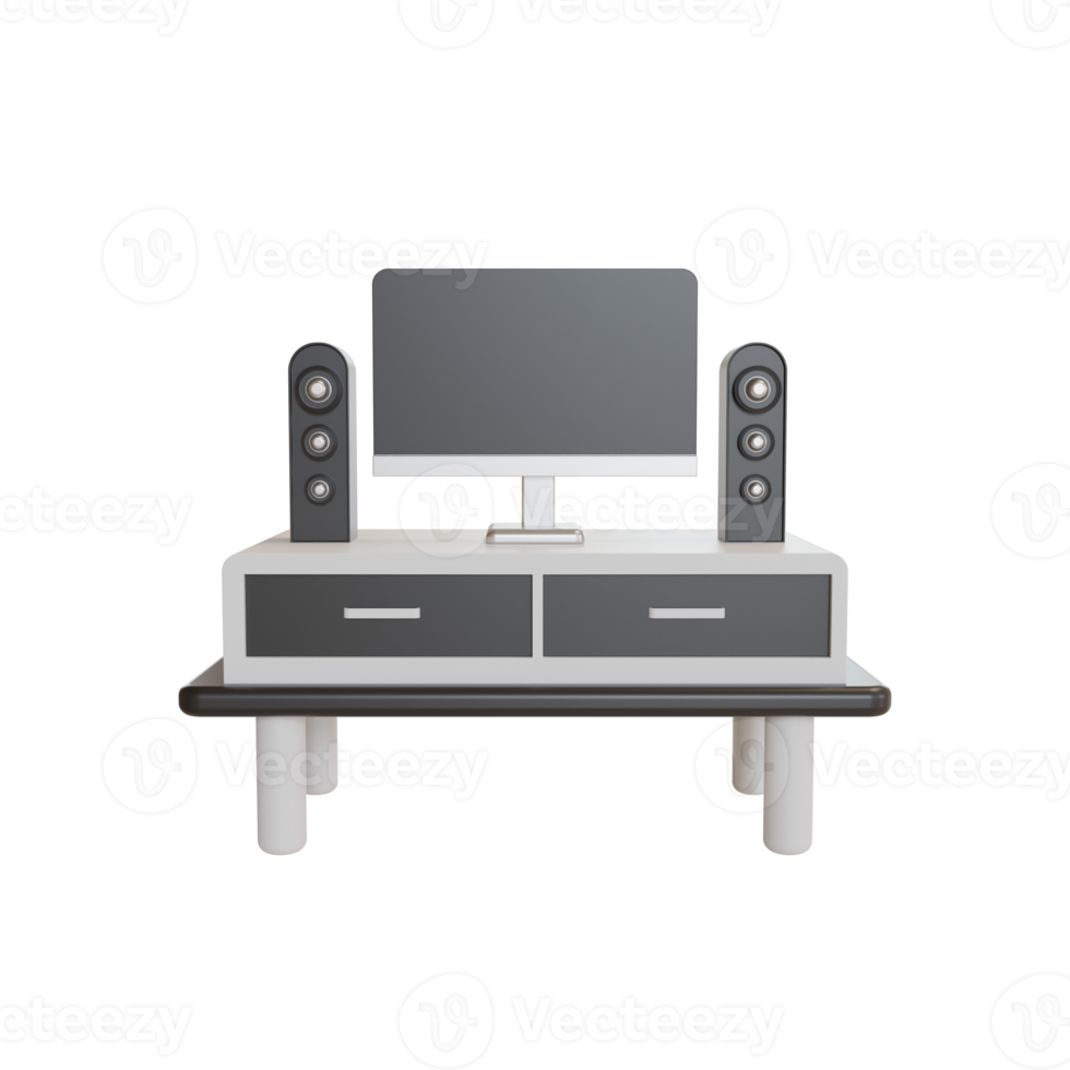 3d Illustration Object icon tv table png