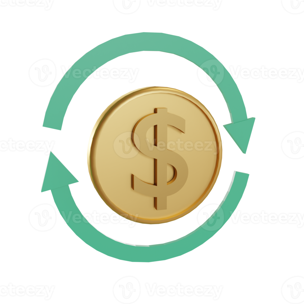 3d Illustration Object icon coin money Can be used for web, app, info graphic, etc png