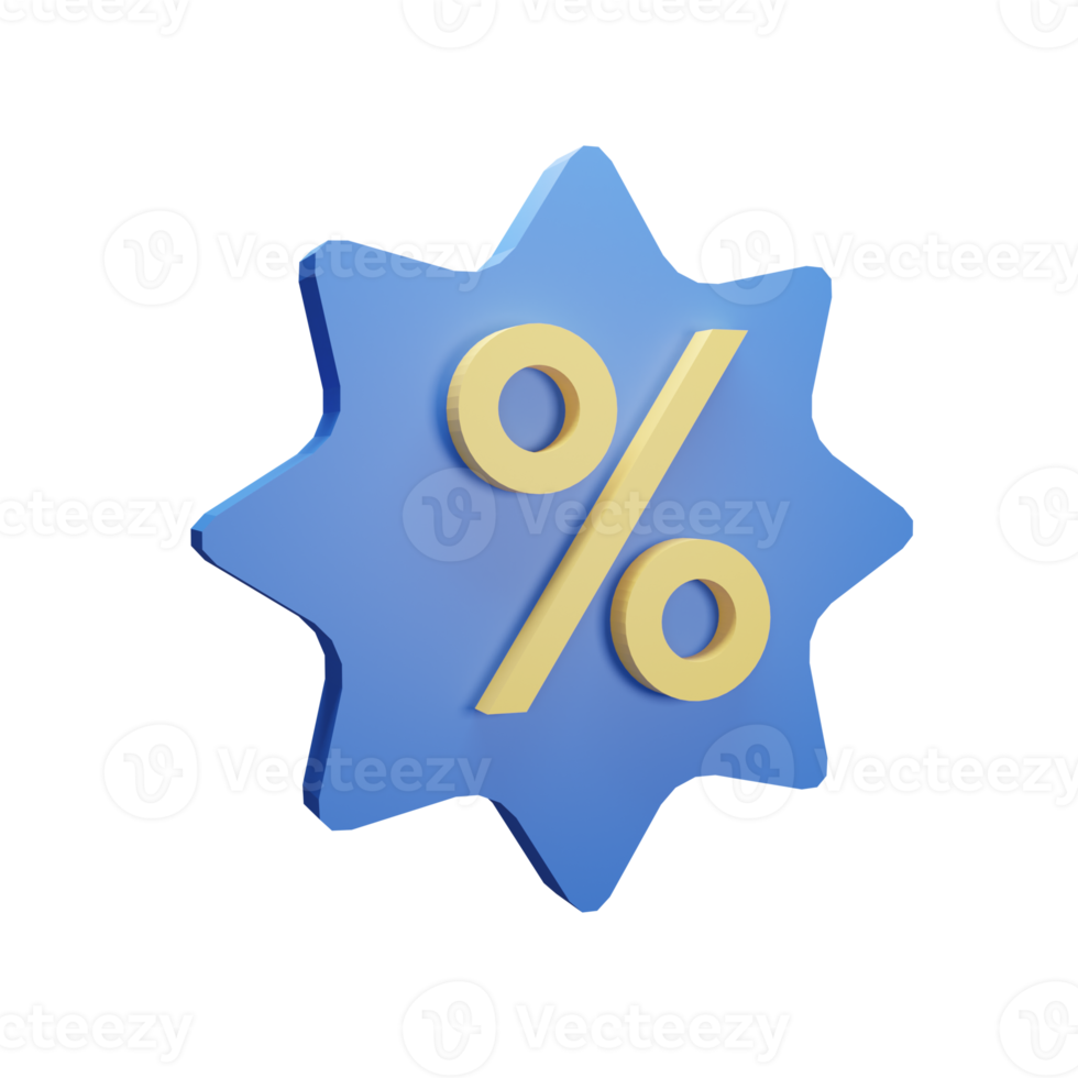 3D-Illustrationsobjekt-Icon-Rabatt kann für Web, App, Infografik usw. verwendet werden png