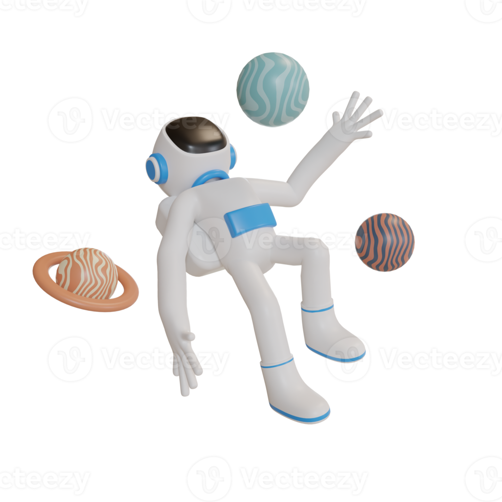 3D Illustration object character astronaut png