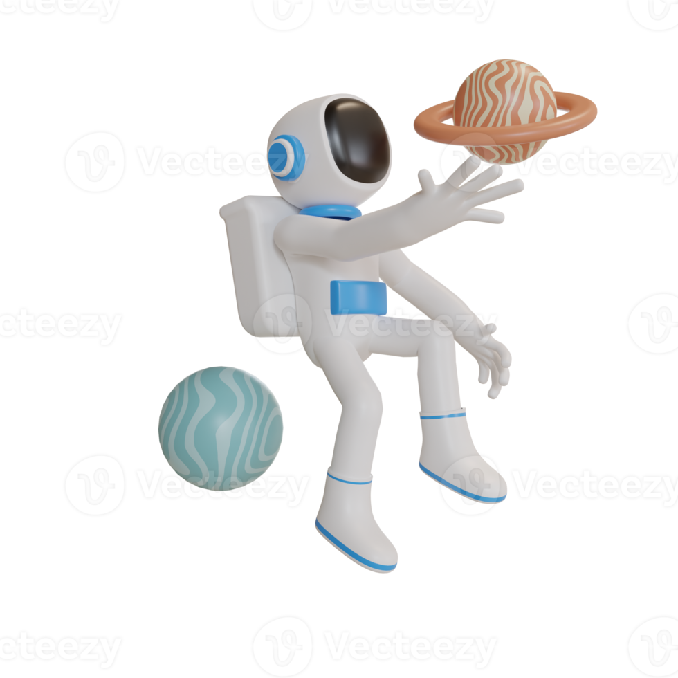 3d ilustración objeto personaje astronauta png