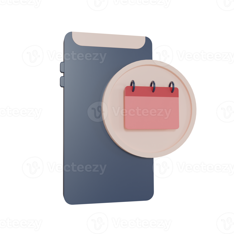 3d Illustration Object Icon mobile phone calender png