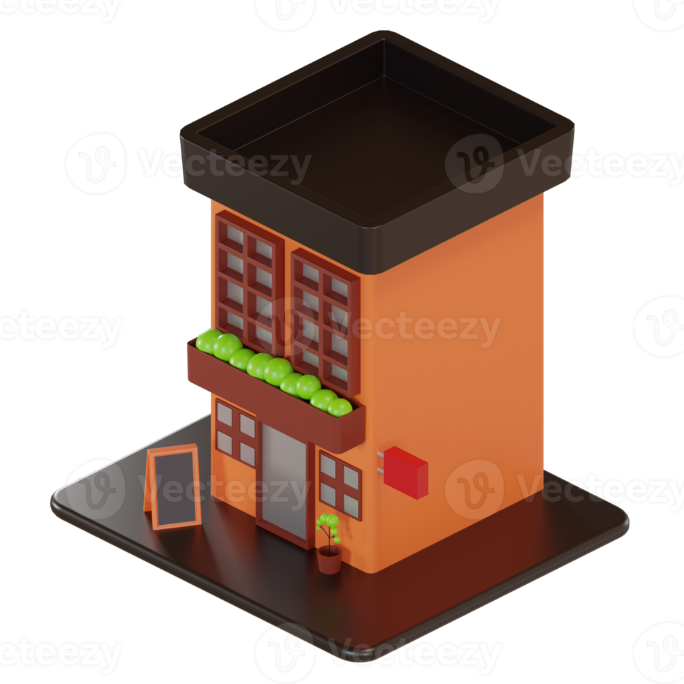 Edificio de icono de objeto de ilustración 3d png